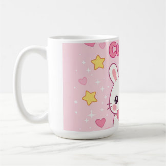 Cute Pink Bunny Wall Clock Coffee Mug