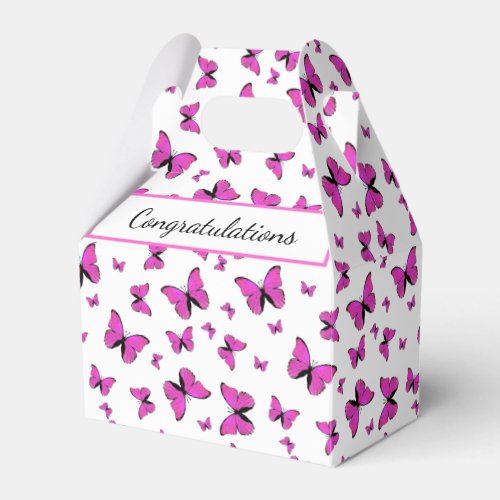 Cute pink butterflies favor box