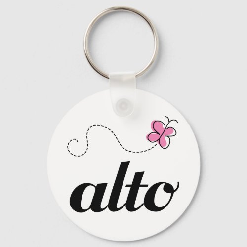 Cute Pink Butterfly Alto Singer Gift Keychain