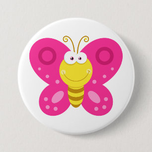 Cute Pink Butterfly Button