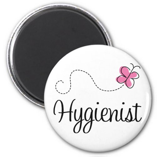 Cute Pink Butterfly Hygienist Magnet