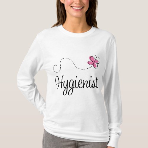 Cute Pink Butterfly Hygienist T_Shirt