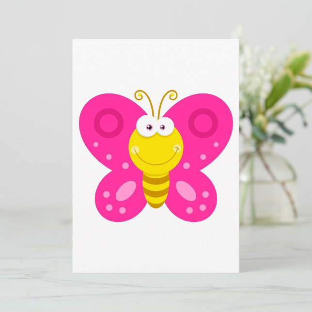 Cute Pink Butterfly Invitation (Creator Uploaded)