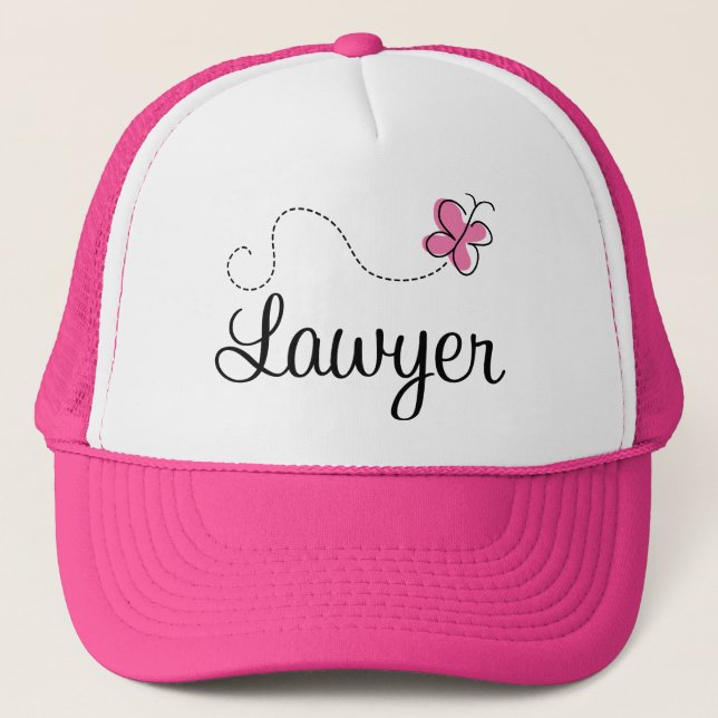Cute Pink Butterfly Lawyer Trucker Hat (Front)