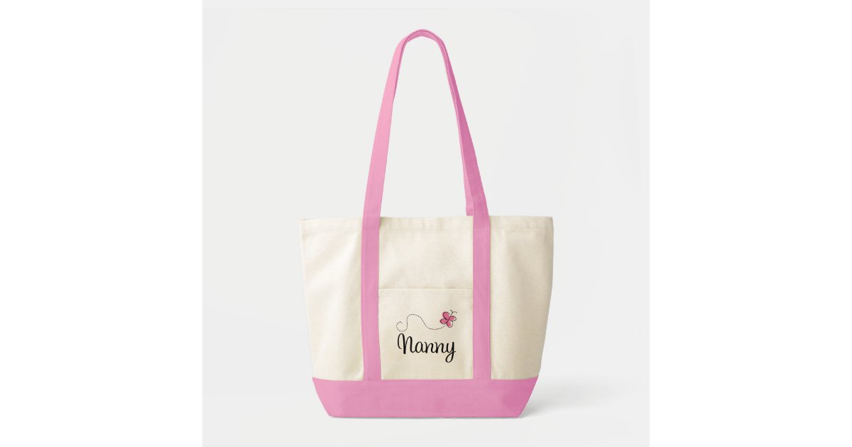 Personalised Name Tote Bag Butterfly Canvas Cotton Shopper Shopping