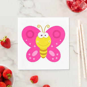 Cute Pink Butterfly Napkins