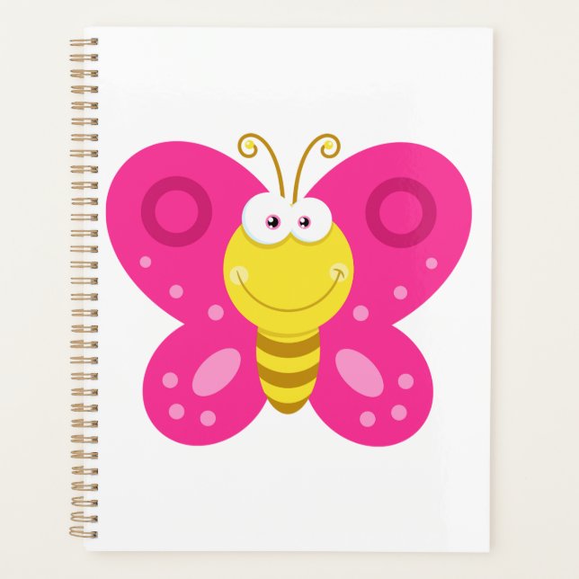 Cute Pink Butterfly Planner (Front)