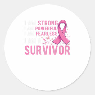 Cute Pink butterfly to Support Breast Cancer Classic Round Sticker