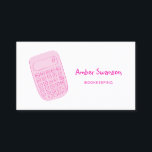 Cute Pink Calculator For Accountant and Bookkeeper Business Card<br><div class="desc">Are you a girl who loves numbers? This business card is perfect for the girly girl who also has a brain for math. Use this accountant business card to advertise your bookkeeping skills, or use it for letting others know you are available for math tutoring. Personalize by adding your name...</div>