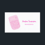 Cute Pink Calculator For Accountant and Bookkeeper Business Card<br><div class="desc">Are you a girl who loves numbers? This business card is perfect for the girly girl who also has a brain for math. Use this accountant business card to advertise your bookkeeping skills, or use it for letting others know you are available for math tutoring. Personalize by adding your name...</div>