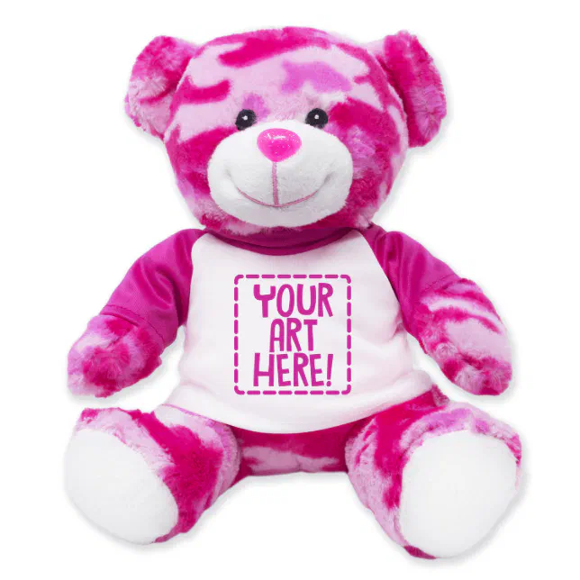 Cute Pink Camouflage 9 Stuffed Teddy Bear Zazzle