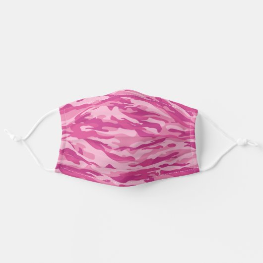 Cute Pink Camouflage Camo Pattern Adult Cloth Face Mask (Front, Unfolded)
