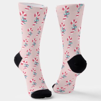 Cute Pink Candy Cane Christmas