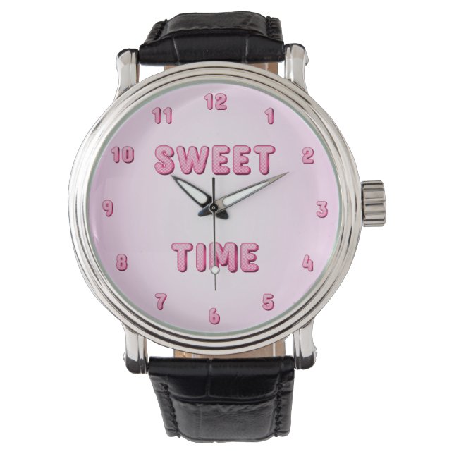 Cute Pink Candy Sweet Time Watch (Front)