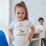 Cute pink carousel with a pony illustration toddler t-shirt<br><div class="desc">Pink carousel with a pony cartoon illustration. Perfect baby shower gift.</div>