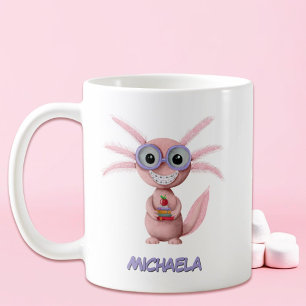 Cute Pink Cartoon Axolotl  Coffee Mug