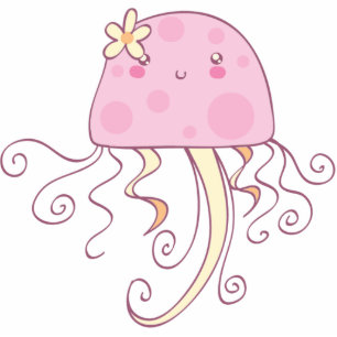 Cute Pink Cartoon Jellyfish Design Cutout