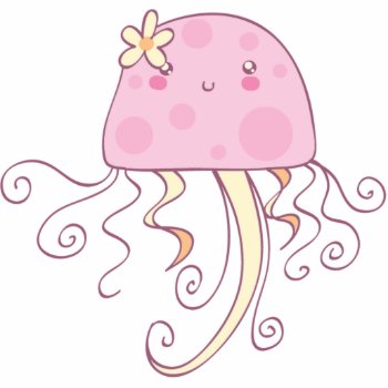 Cute Pink Cartoon Jellyfish Design Cutout by saradaboru at Zazzle
