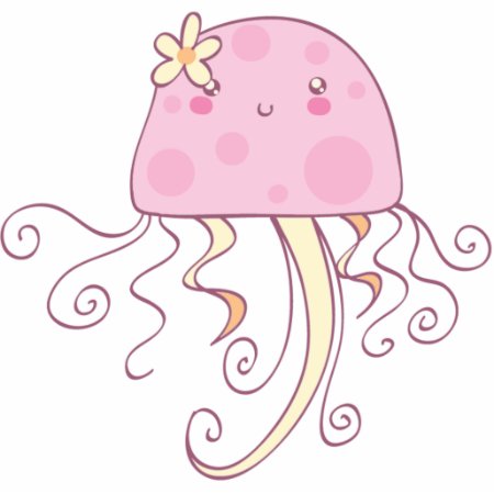 Cute Pink Cartoon Jellyfish Design Cutout