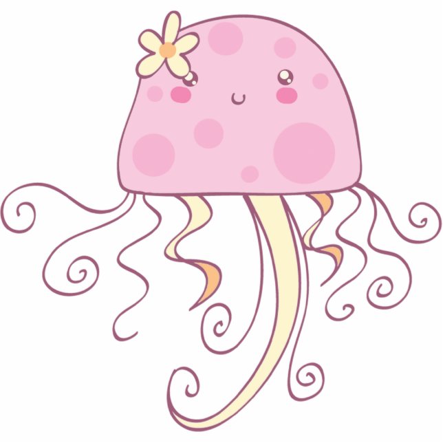 Cute Pink Cartoon Jellyfish Design Cutout (Front)