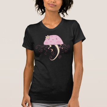 Cute Pink Cartoon Jellyfish Design T-shirt by saradaboru at Zazzle