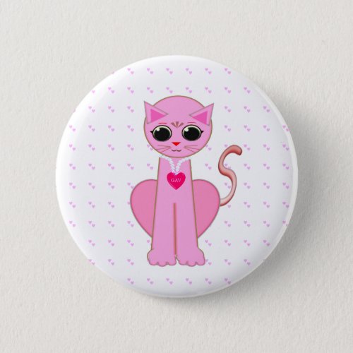 CUTE PINK CAT BUTTON