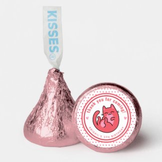 Cute Pink Cat Cartoon - Personalized Kids Birthday Life Saver® Mints