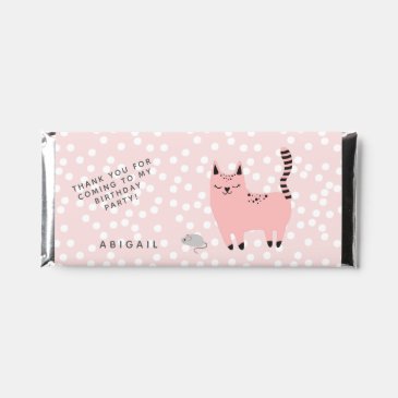 Cute Pink Cat - Girls Birthday Thank You 