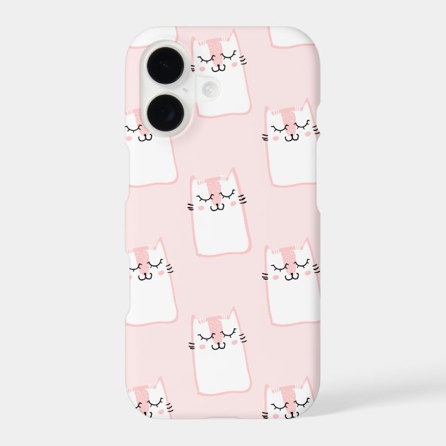 Cute Pink Cat Iphone Case (Back)