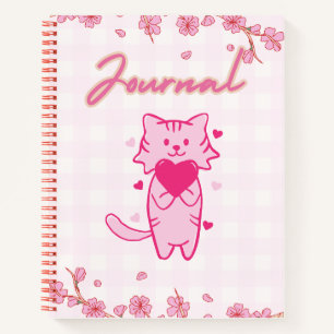 Cute pink cat Journal 🌸😺✨🍓