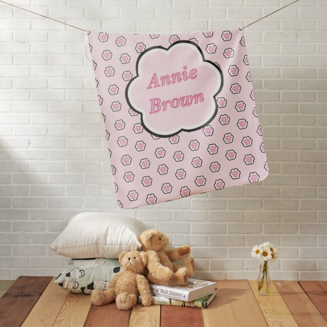 Cute Pink Cat Paw Baby Blanket (In Situ)
