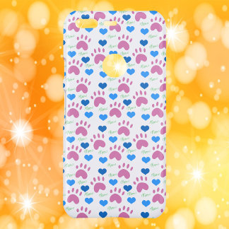 Cute Pink Cat Paw Print & Meow Heart Pattern  Uncommon Google Pixel Case
