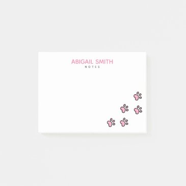 Cute Pink Cat Paw Prints - Personalized 