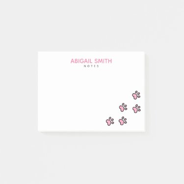 Cute Pink Cat Paw Prints - Personalized 