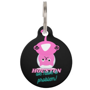 Cute Pink Cat Stuck In Fishbowl Pet ID Tag