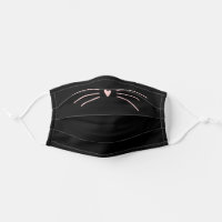 Cute Pink Cat Whiskers Kitty Nose Personalized Adult Cloth Face Mask
