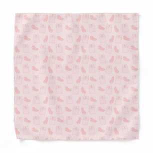 Cute Pink Cats and Jellybeans Pattern Bandana