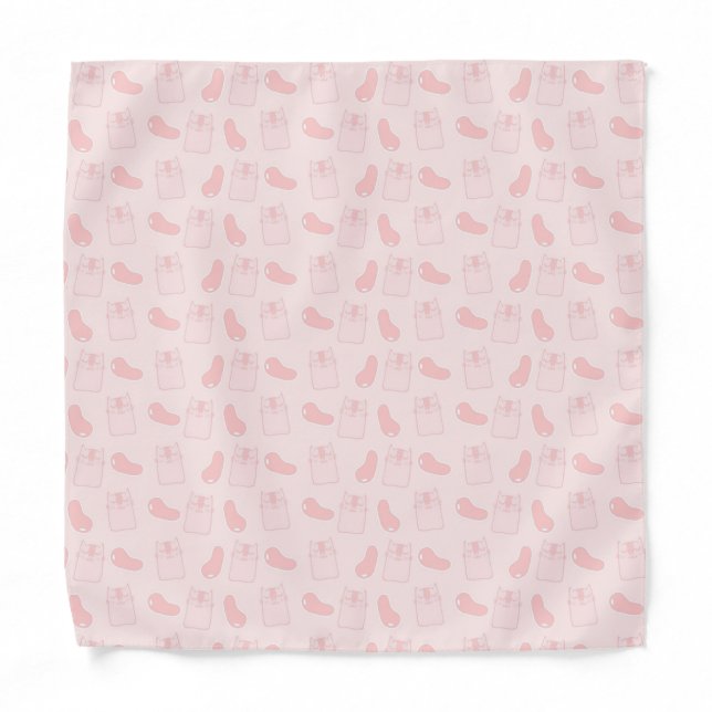Cute Pink Cats and Jellybeans Pattern Bandana (Front)