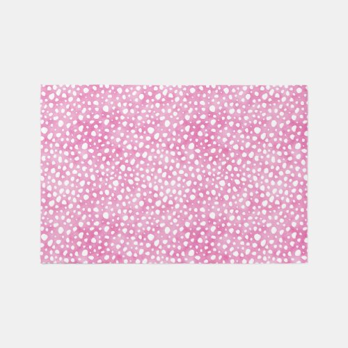 Cute Pink Cheetah Pattern Rug