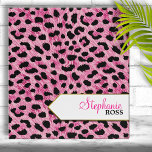 Cute Pink Cheetah Print Personalized 3 Ring Binder<br><div class="desc">Great back-to-school binder for girls!</div>