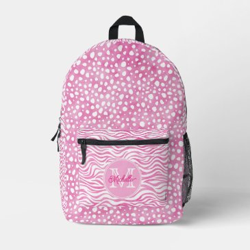 Cute Pink Cheetah & Zebra Pattern | Monogrammed