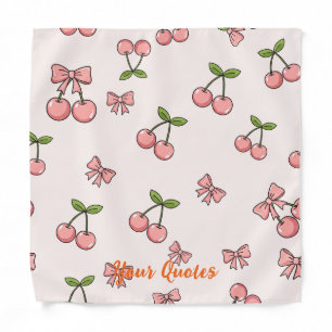 Cute Pink Cherries & Bows Seamless Pattern Bandana