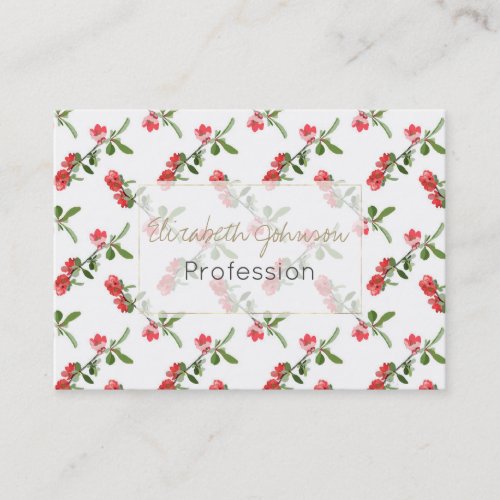 Cute Pink Cherry Blossom Flowers Paint Business Card