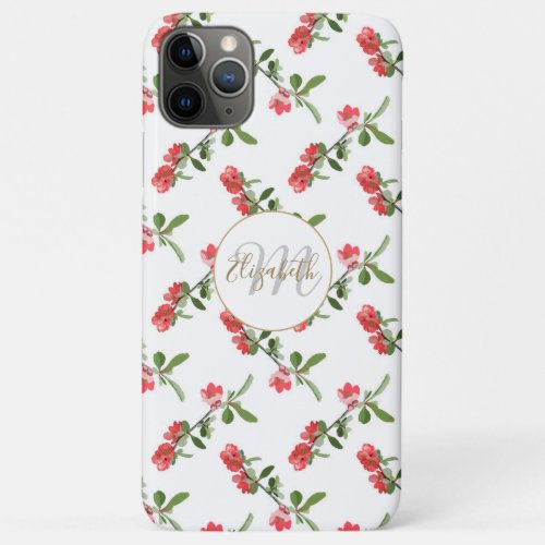 Cute Pink Cherry Blossom Flowers Paint iPhone 11 Pro Max Case