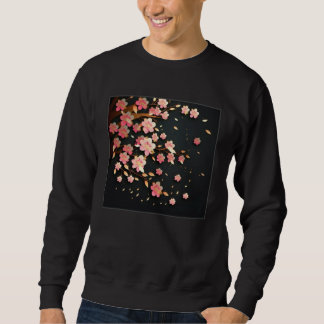 Cute Pink Cherry Blossom Illustration Flowers Mini Sweatshirt
