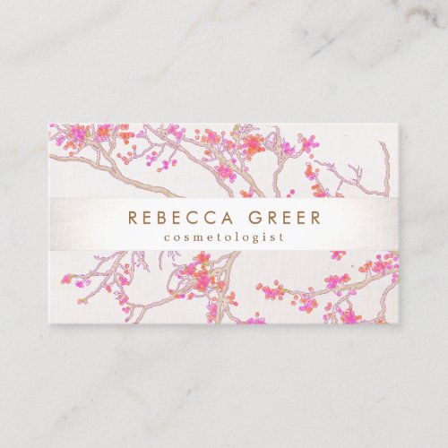 Cute Pink Cherry Blossoms Floral Beauty Business Card