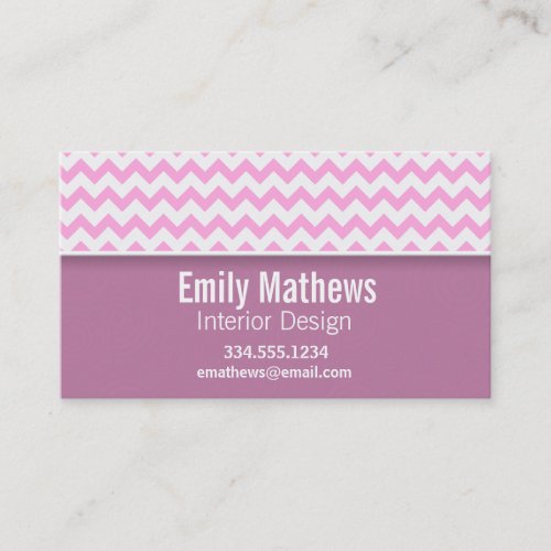 Cute Pink Chevron Business Card Templates