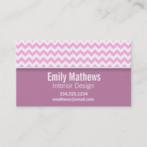 Customizable Cute Pink Chevron Business Card Templates