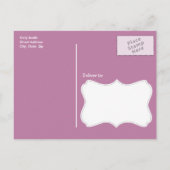 Cute Pink Chevron Invitation Postcard (Back)