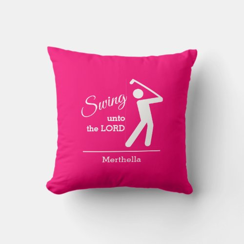 Cute Pink Christian Golf Throw Pillow